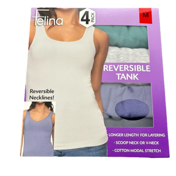 Felina Tops - FELINA Ladies' Reversible Tank, 4-pack Size M 8/10 NIB